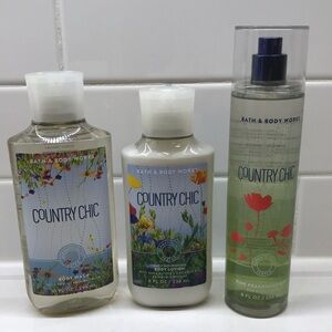 NWT!BBW Country Chic💐🍋Body Wash, Body Lotion & Fine Frag Mist